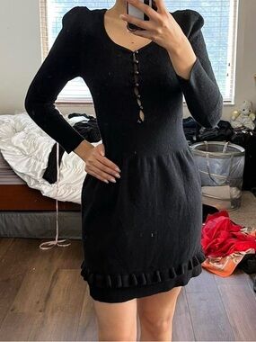 Vintage Marc by Marc Jacobs Wool longsleeve button mini dress